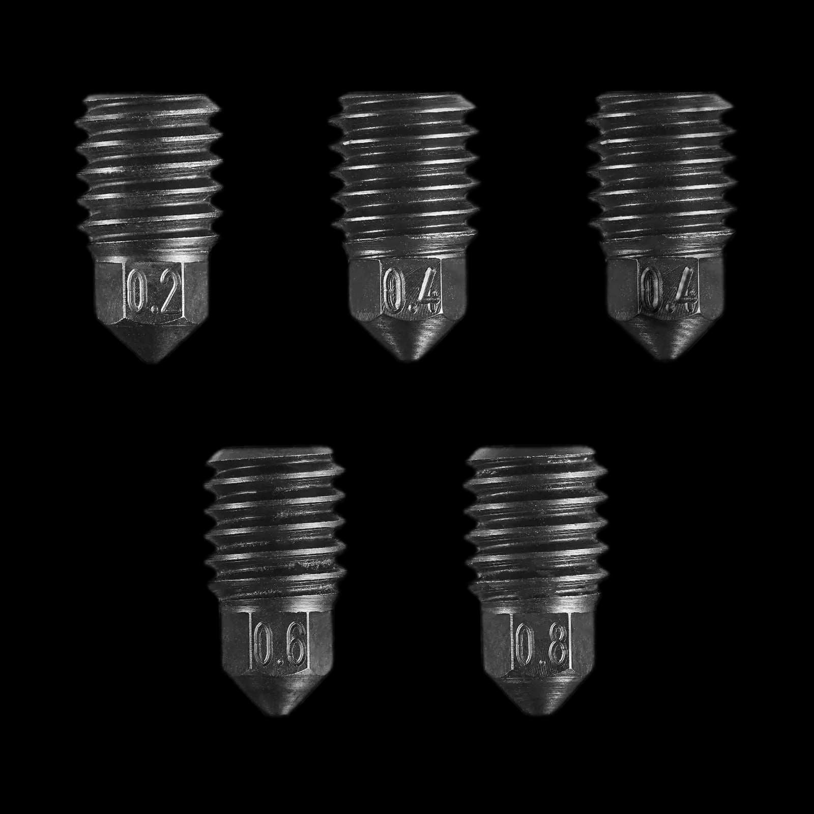 CHT High Flow Nozzle Kit  for X1 and P1P 3D Printer, 0.4mm 0.6mm 0.8mm Steel Nozzles